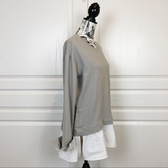 Anthropologie Eri + Ali Layered Poplin Sweatshirt - Picture 3 of 7